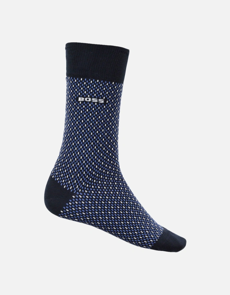 2-Pack Mixed Pattern Socks, Black/Navy