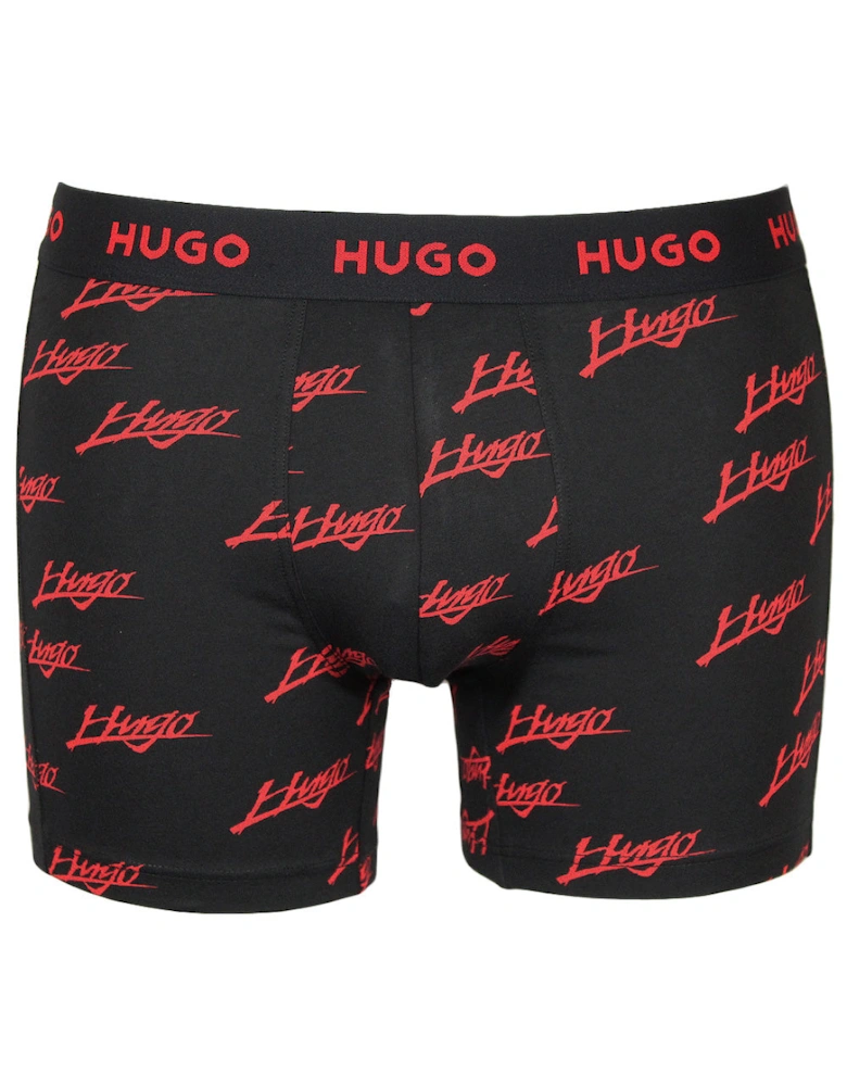 3-Pack Logo Print & Solid Boxer Briefs, Black/Khaki