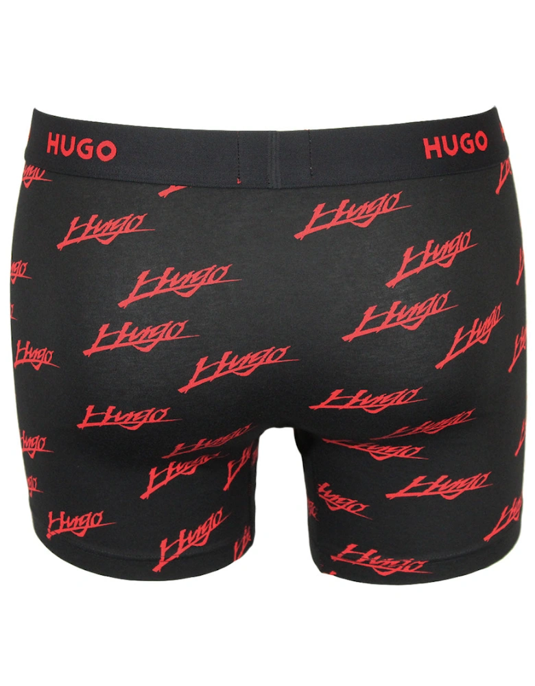 3-Pack Logo Print & Solid Boxer Briefs, Black/Khaki