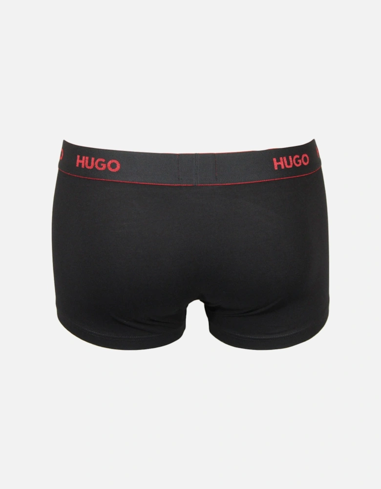 3-Pack Boxer Trunks, Black/Khaki/Red
