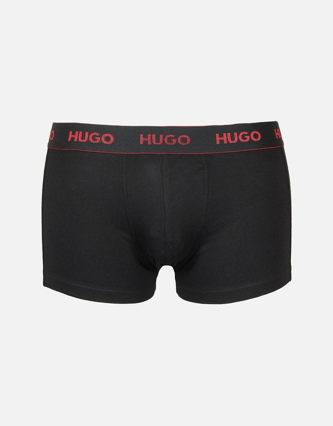3-Pack Boxer Trunks, Black/Khaki/Red