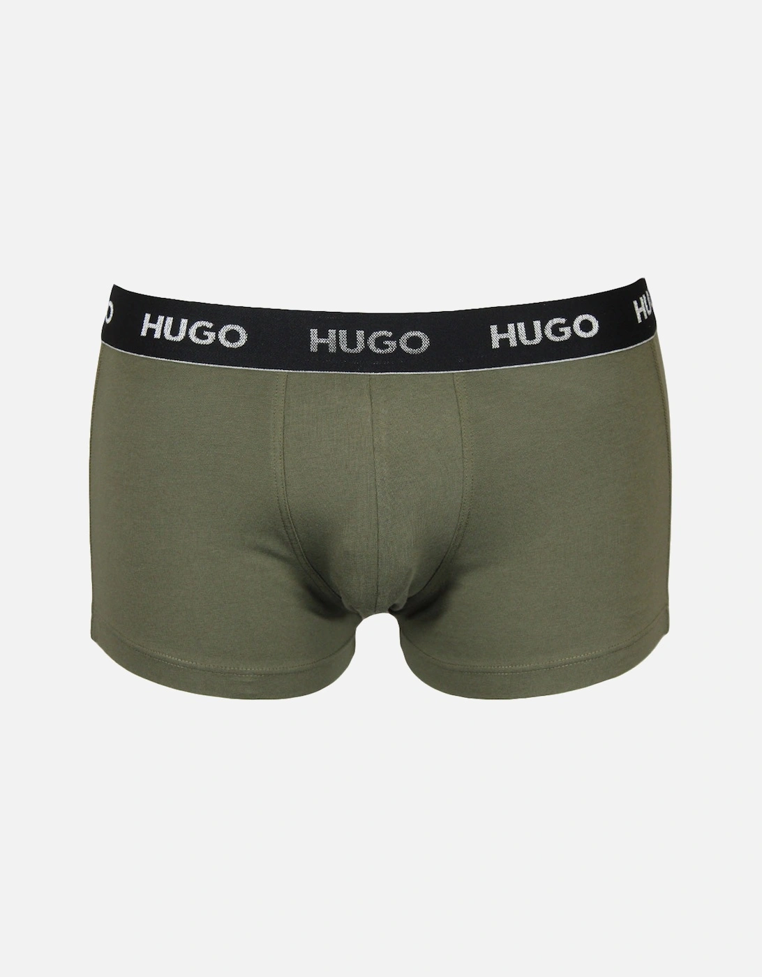 3-Pack Boxer Trunks, Black/Khaki/Red
