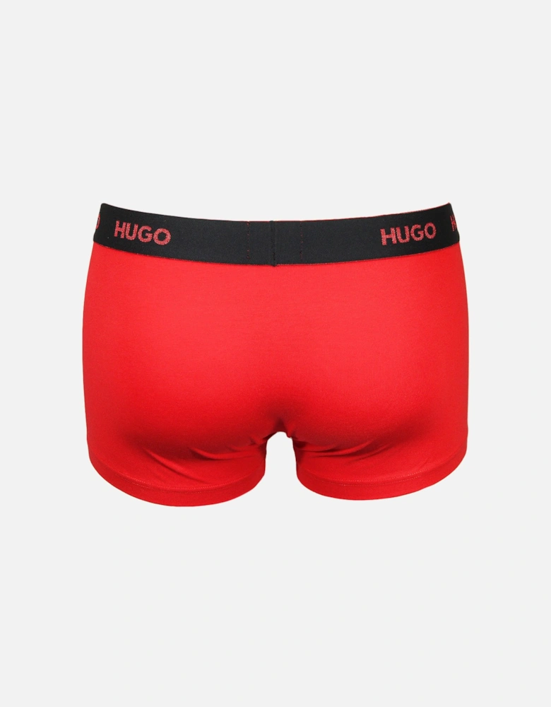 3-Pack Boxer Trunks, Black/Khaki/Red