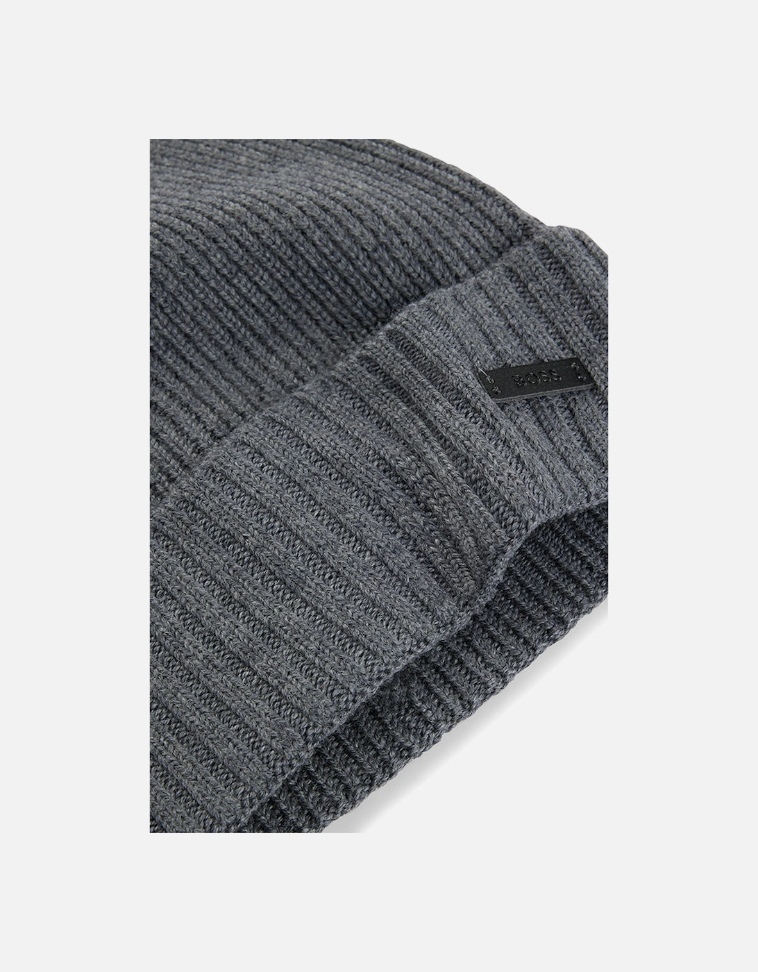 Wool Beanie hat, Medium Grey
