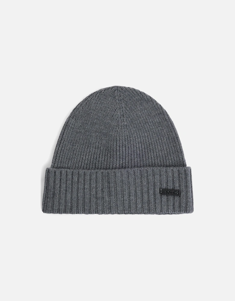 Wool Beanie hat, Medium Grey