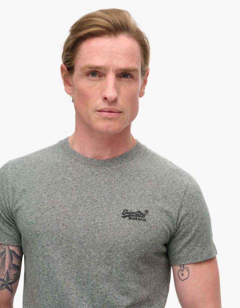 Men's Essential Logo Embroidered Tee Volcanic Black Grit