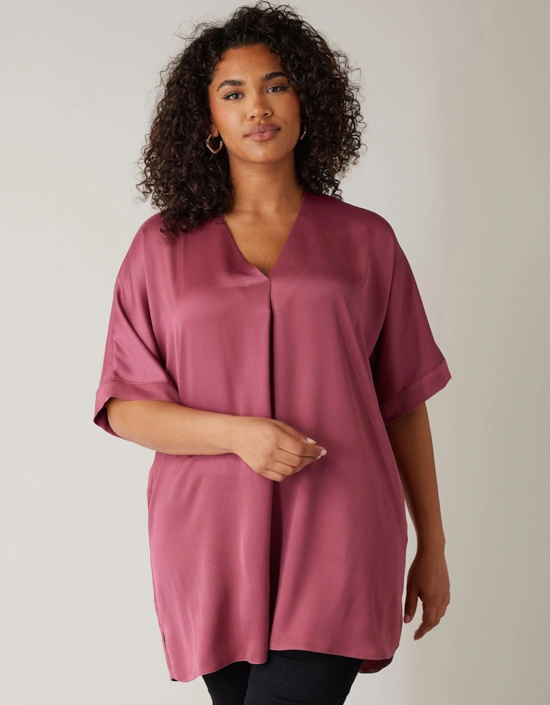 V-neck Blouse - Dusky Pink