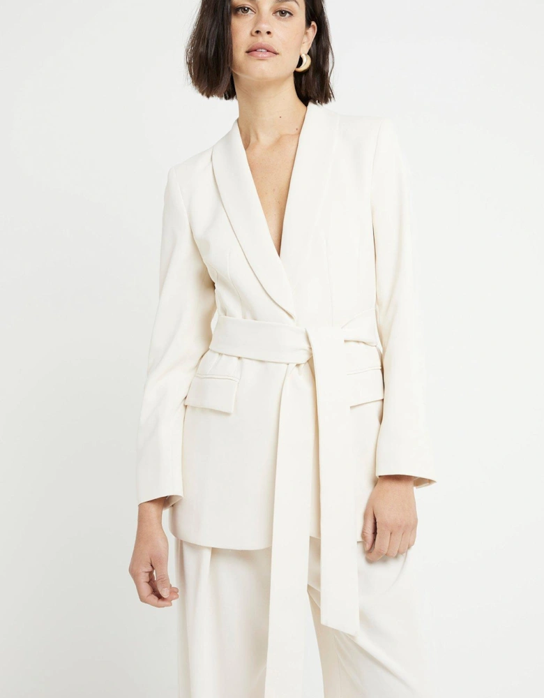 Belted Blazer - Cream