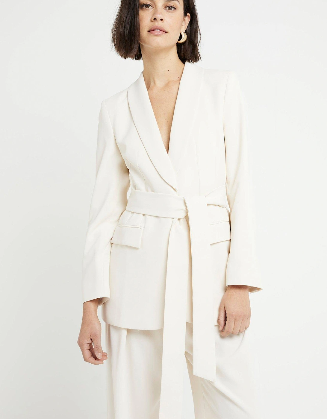 Belted Blazer - Cream, 5 of 4