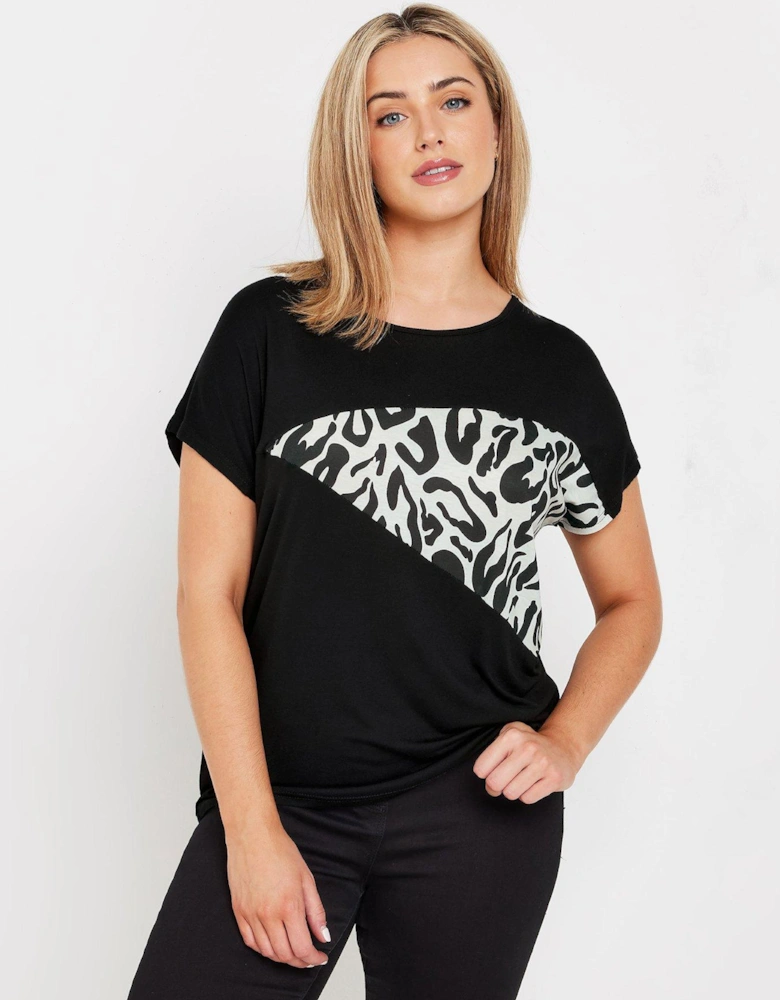 Animal Short Sleeve Top - Black