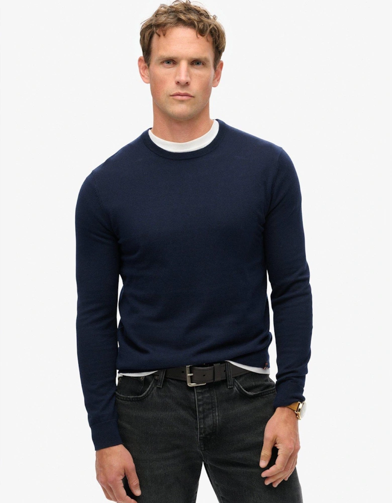 Essential Cashmere Blend Knitted Jumper - Navy