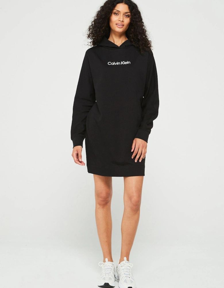 Hero Logo Hoodie Mini Dress - Black