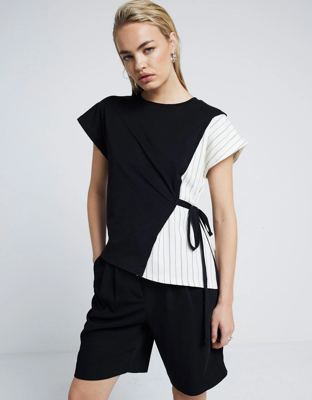 Woven Hybrid Top - Black, 5 of 4