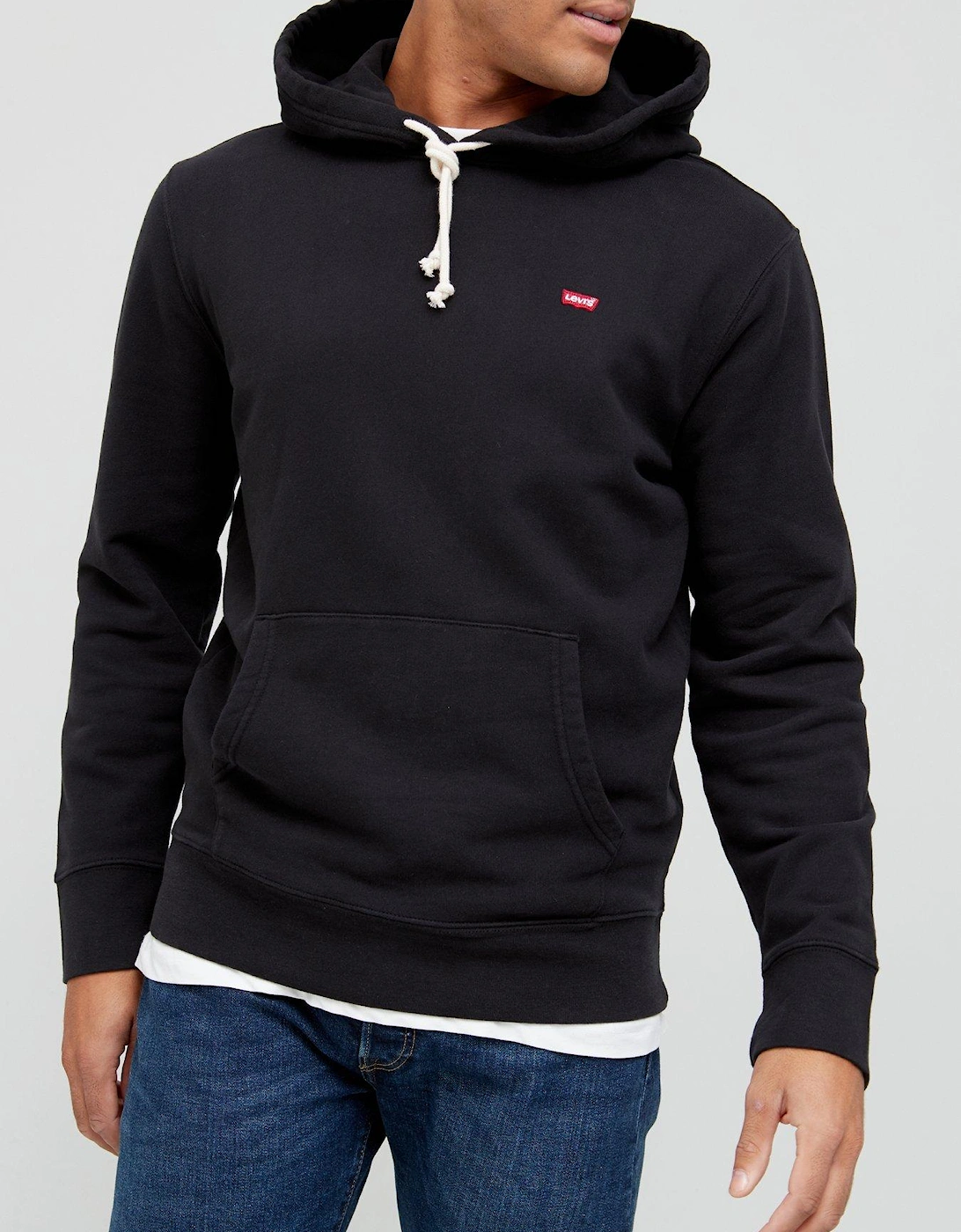 Embroidered Logo Overhead Hoodie - Black, 2 of 1