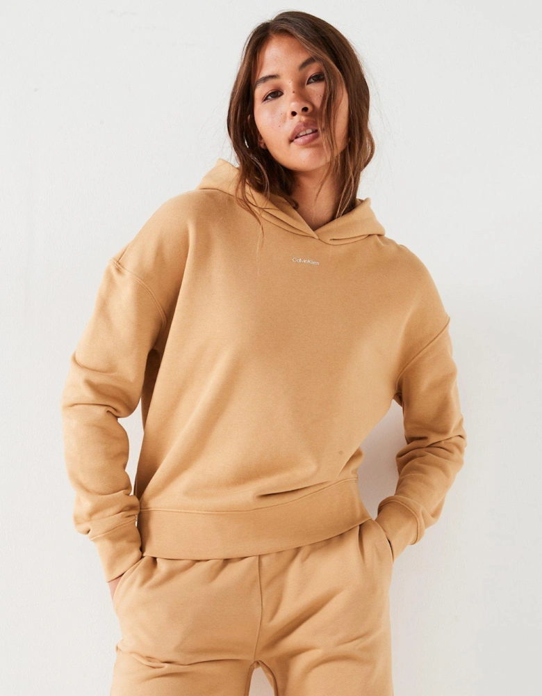 Nano Logo Relaxed Hoodie - Brown - Beige