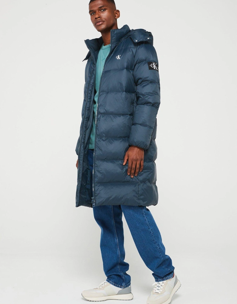 Essentials Down Longline Parka - Navy