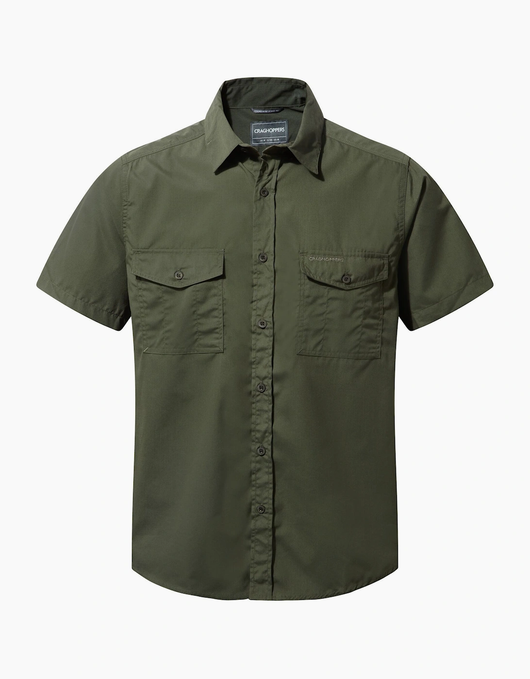 Craghoppers Men's Green Kiwi Short-Sleeved Shirt - Size: 38/Regular