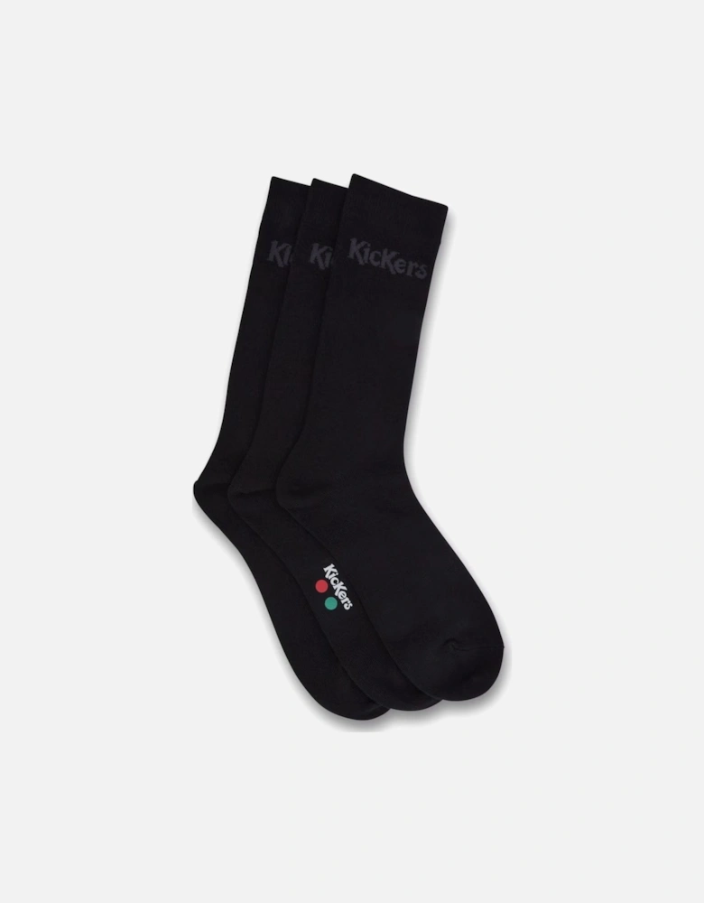 3 Pack Black Socks