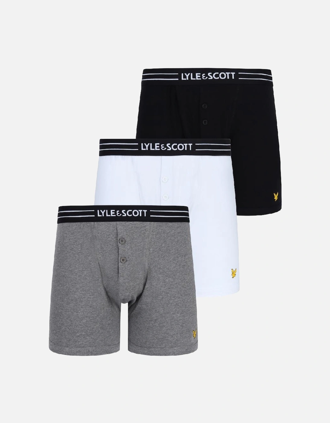 Lyle & Scott Lewis 3 Pack Men's Button Fly Trunks, 2 of 1