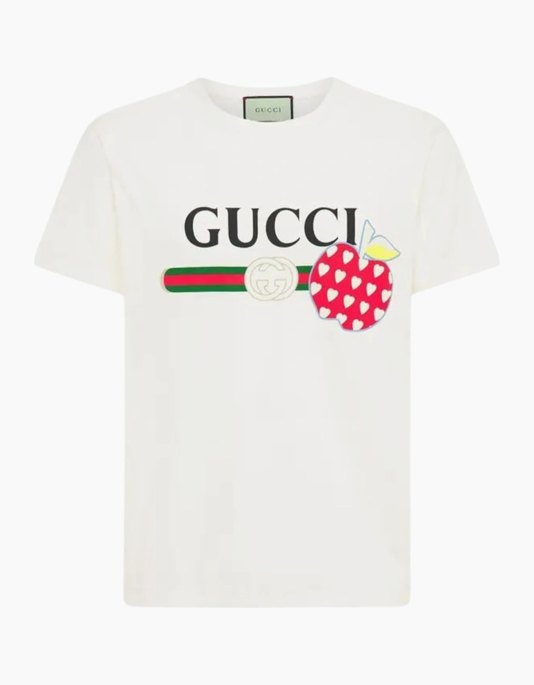 Men's Gucci Les Pommes Logo Regular Fit White T-Shirt - Size: 44