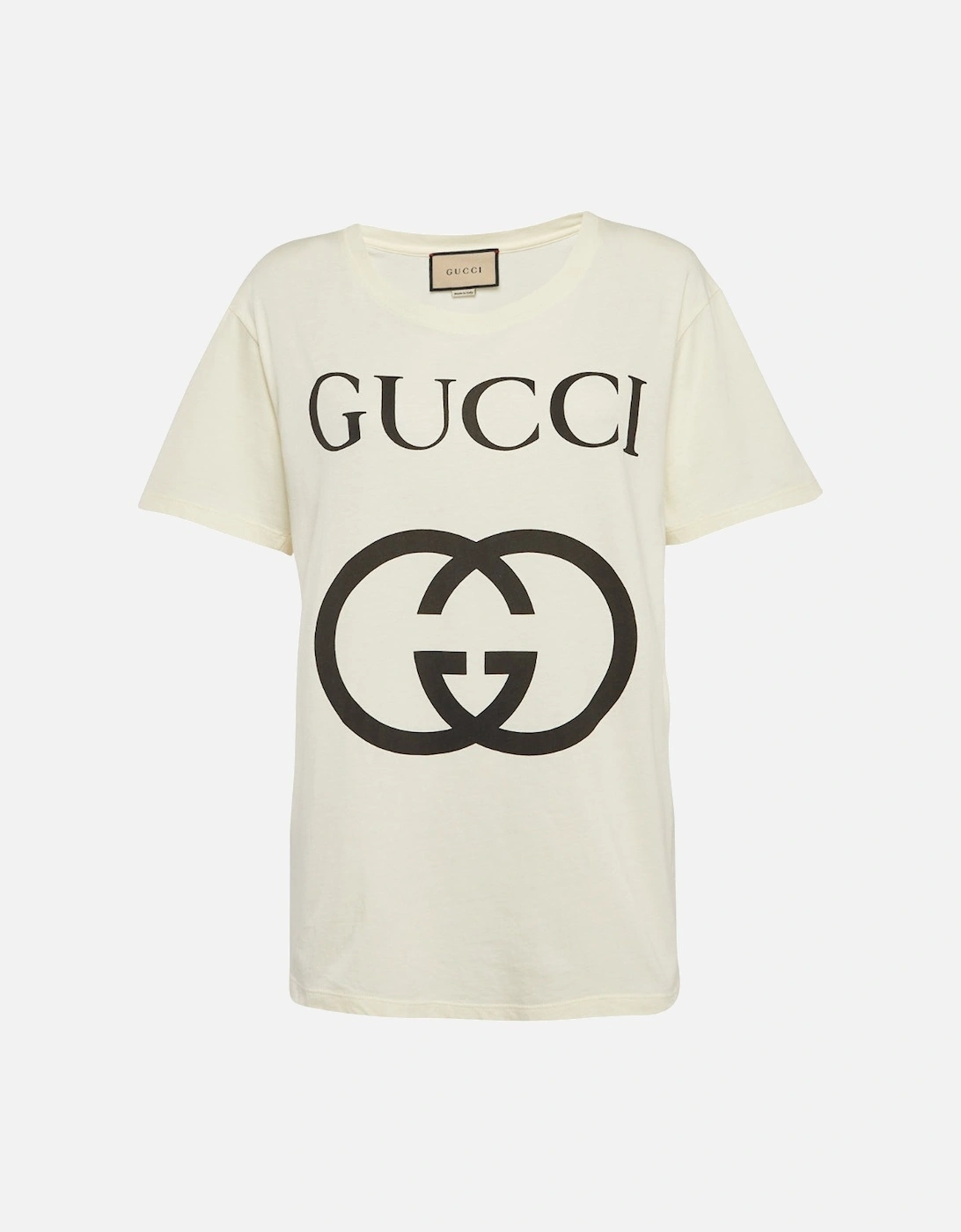 Interlocking GG Logo Slim Fit White T-Shirt, 3 of 2