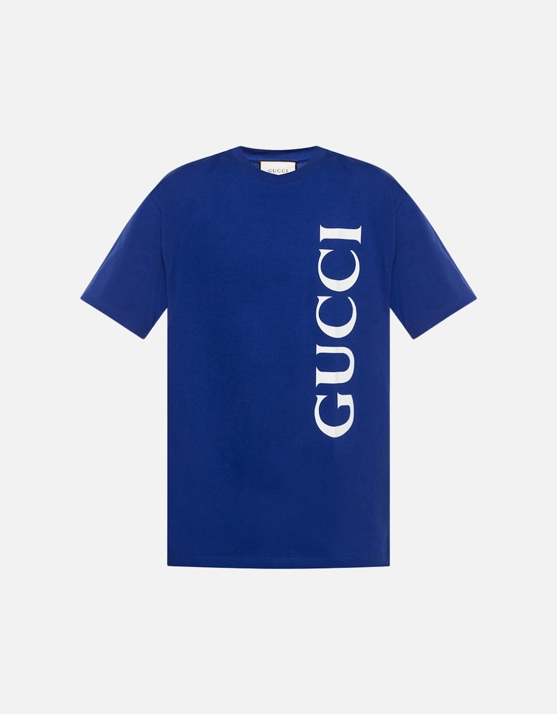 Large Vertical Brand Logo Regular Fit Blue T-Shirt, 2 of 1