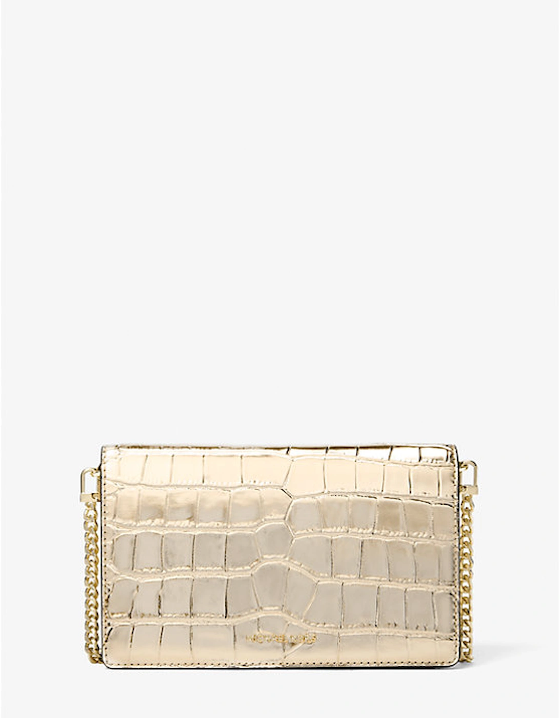 Jet Set Medium Metallic Crocodile Embossed Leather Crossbody Bag, 5 of 4