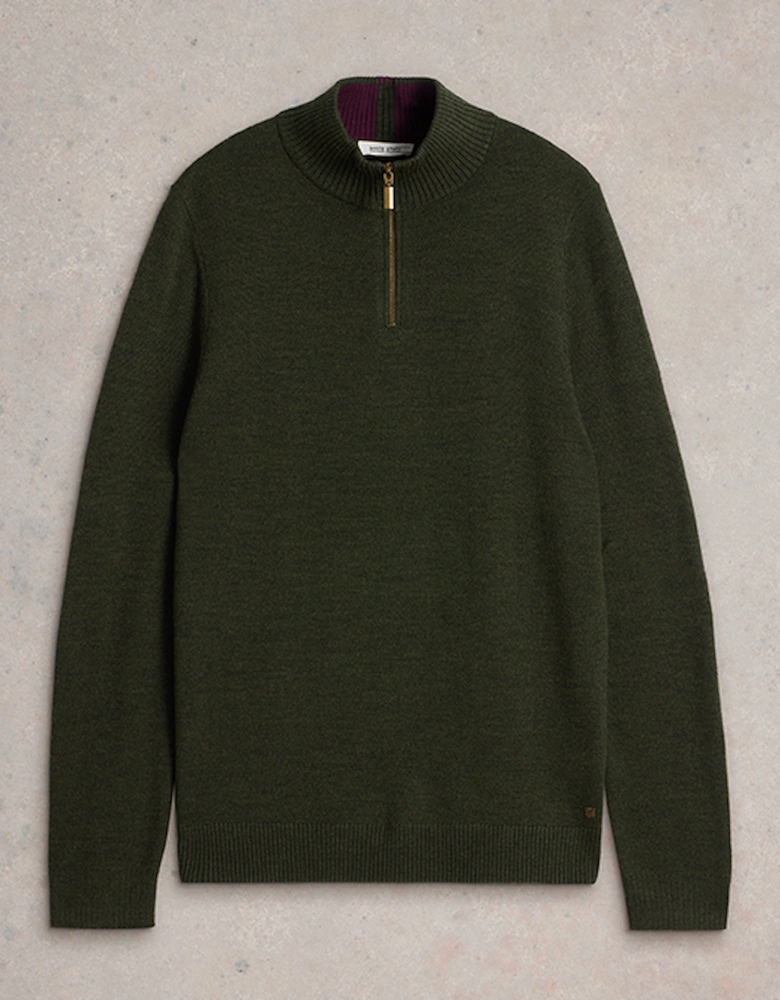 Men's Newport Merino Funnel Jumper Dark Green