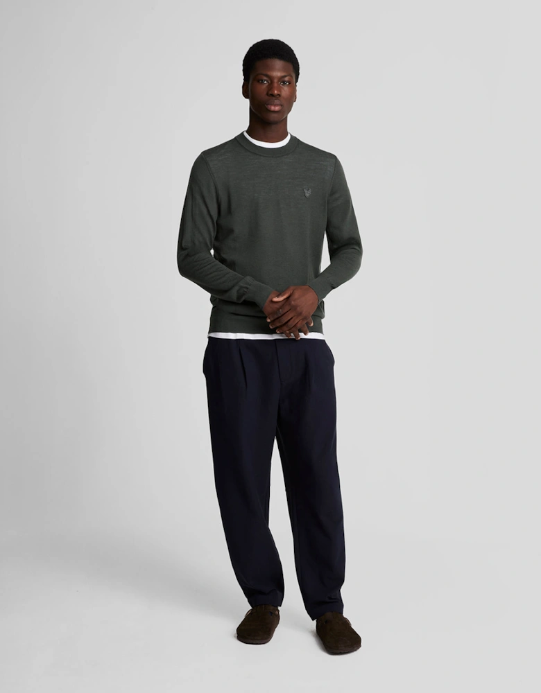 Tonal Eagle Merino Crew Neck Jumper