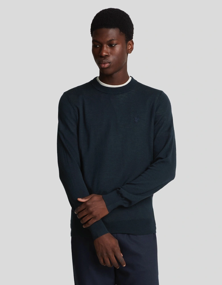 Tonal Eagle Merino Crew Neck Jumper