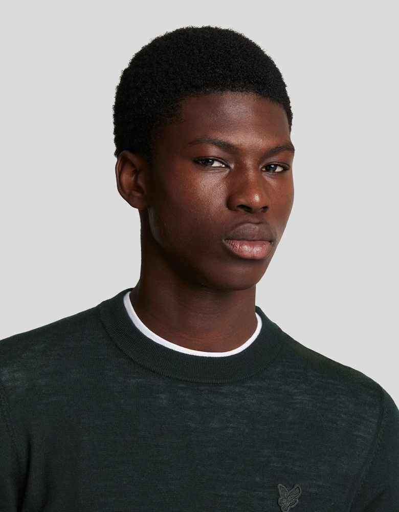 Tonal Eagle Merino Crew Neck Jumper