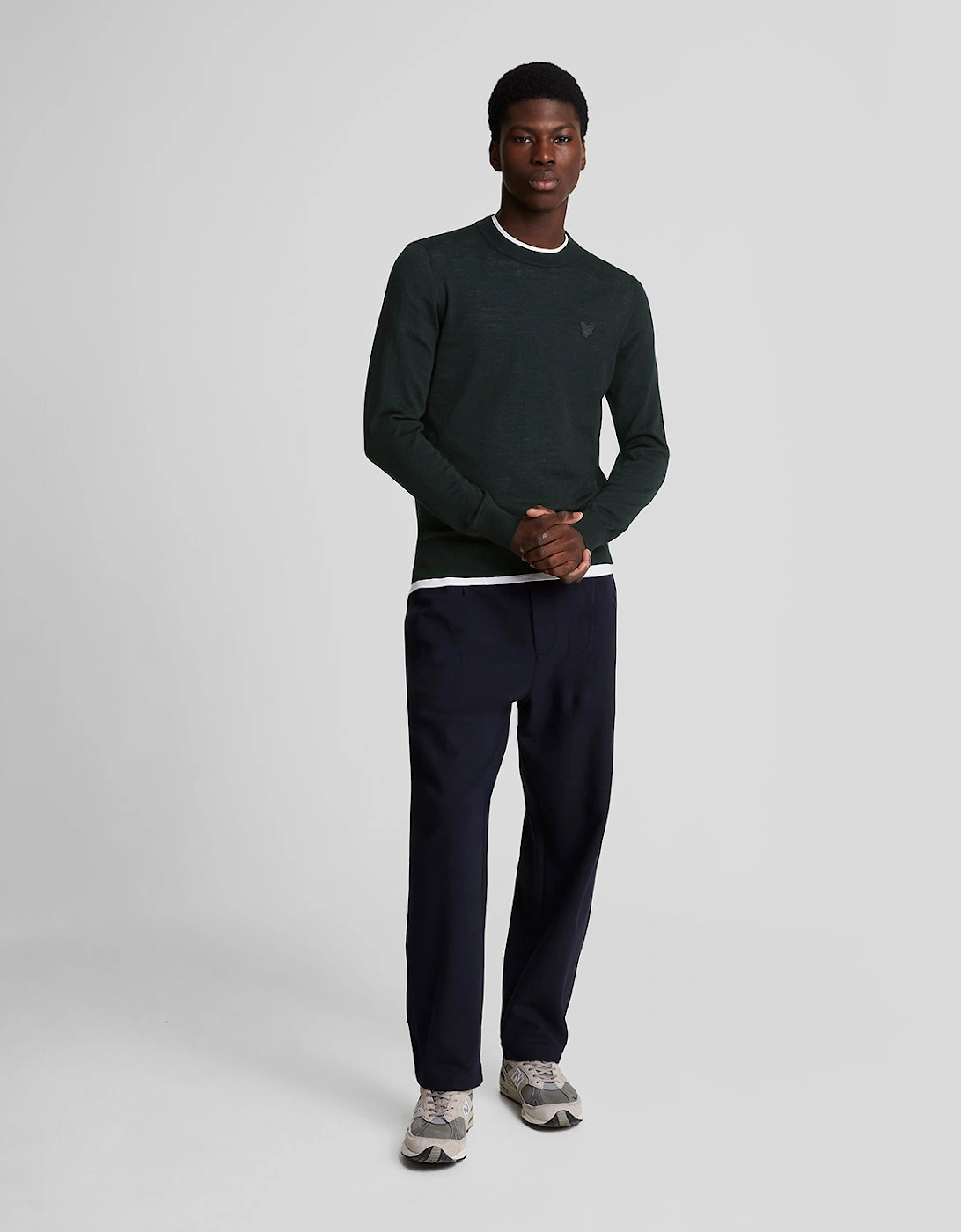 Tonal Eagle Merino Crew Neck Jumper