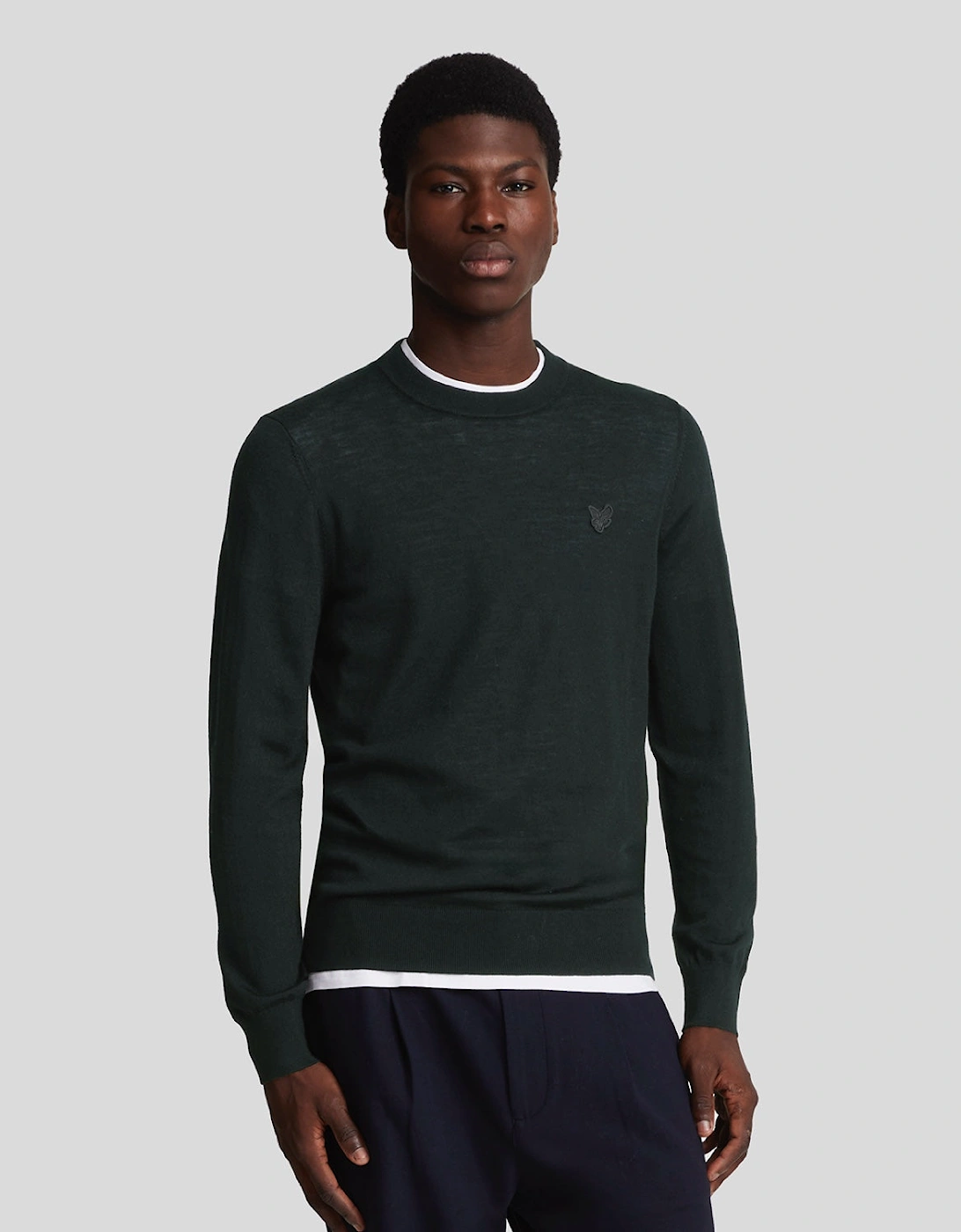Lyle And Scott Men's Merino Wool Crew Neck Jumper - Black - Size: 36