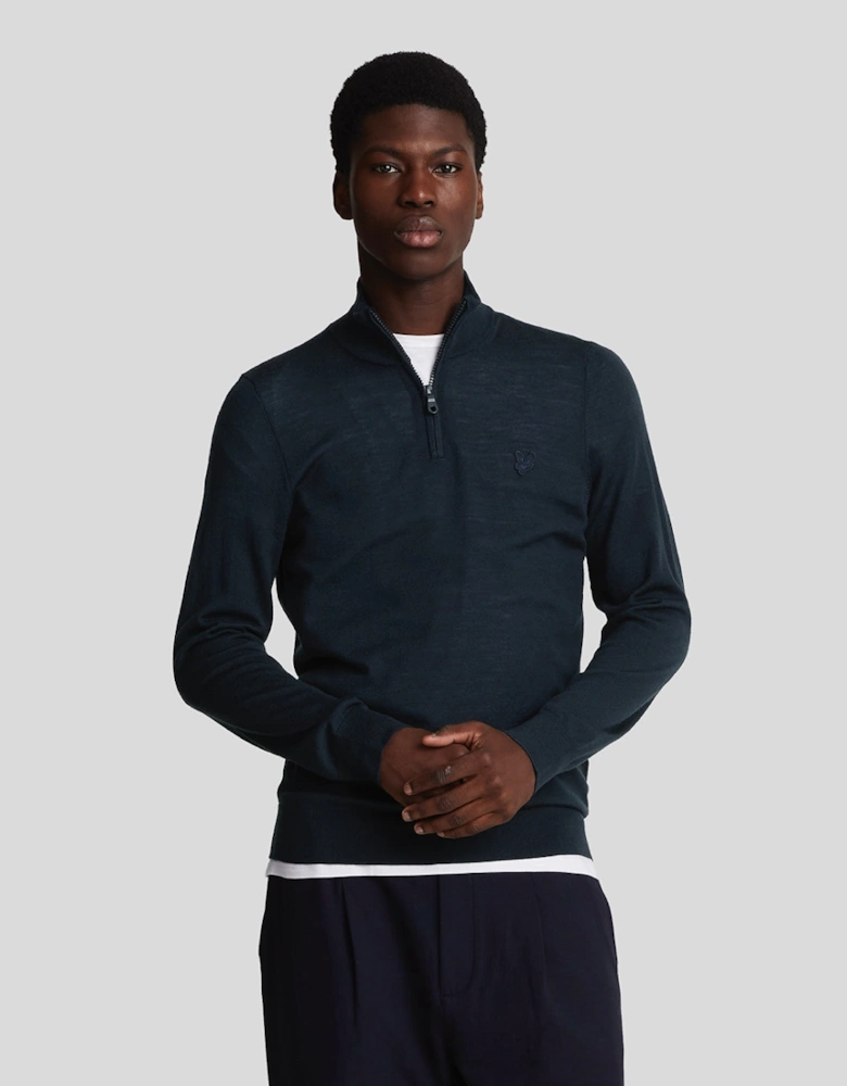 Tonal Eagle Merino 1/4 Zip Jumper