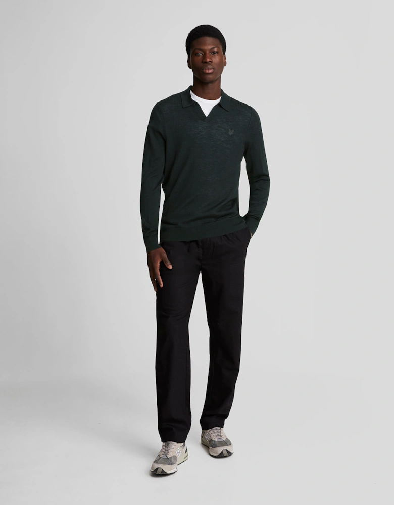 Tonal Eagle Merino Collared Jumper