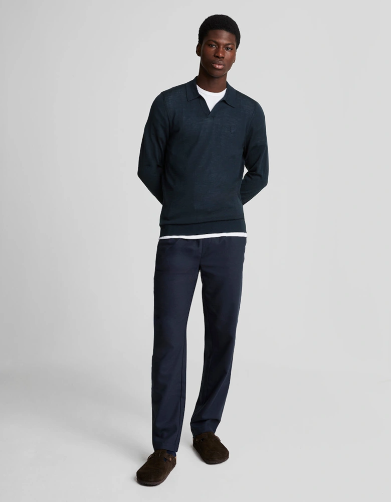 Tonal Eagle Merino Collared Jumper