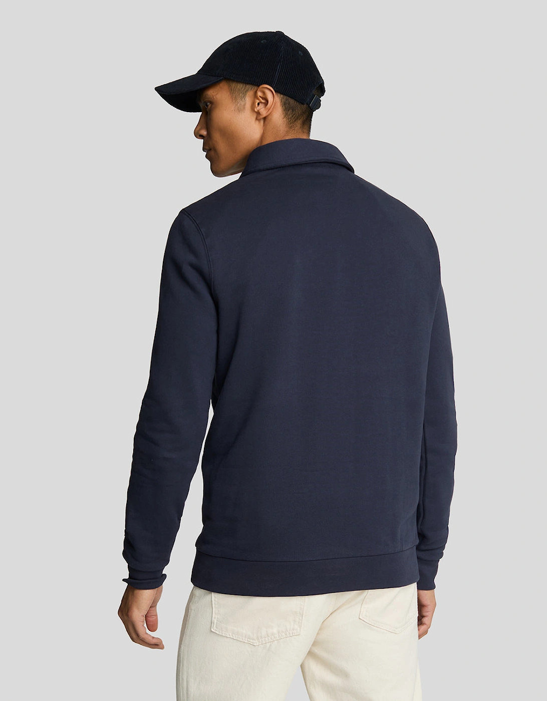 Embroidered Collared 1/4 Zip Jumper