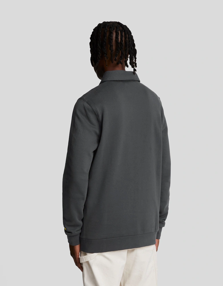 Embroidered Collared 1/4 Zip Jumper