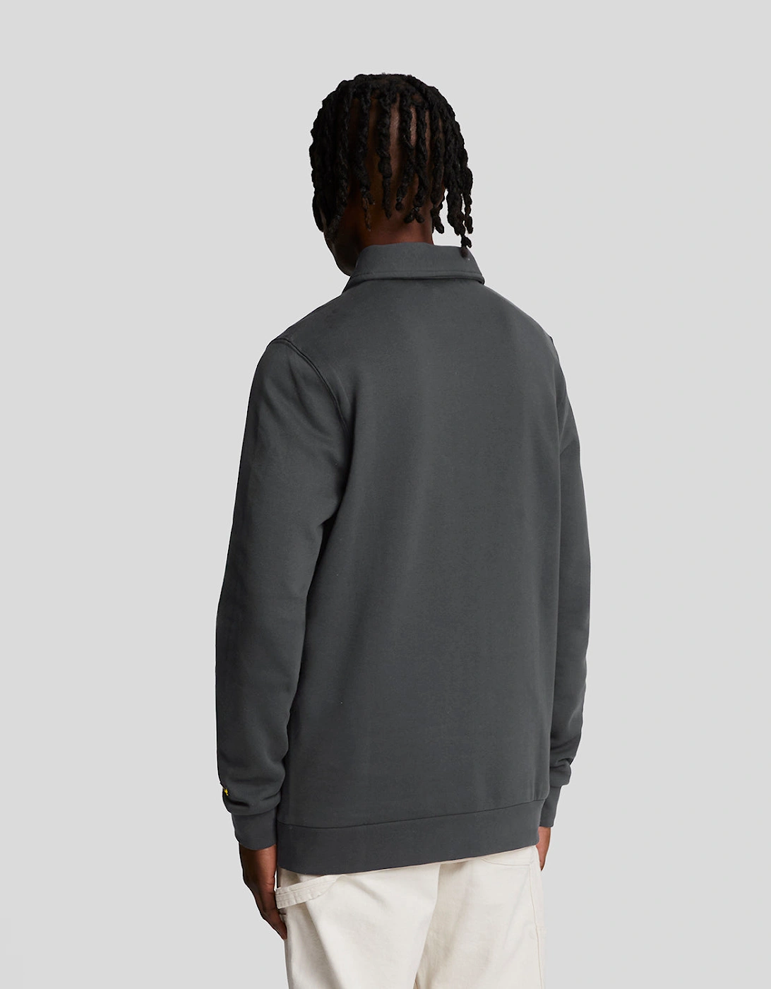 Embroidered Collared 1/4 Zip Jumper