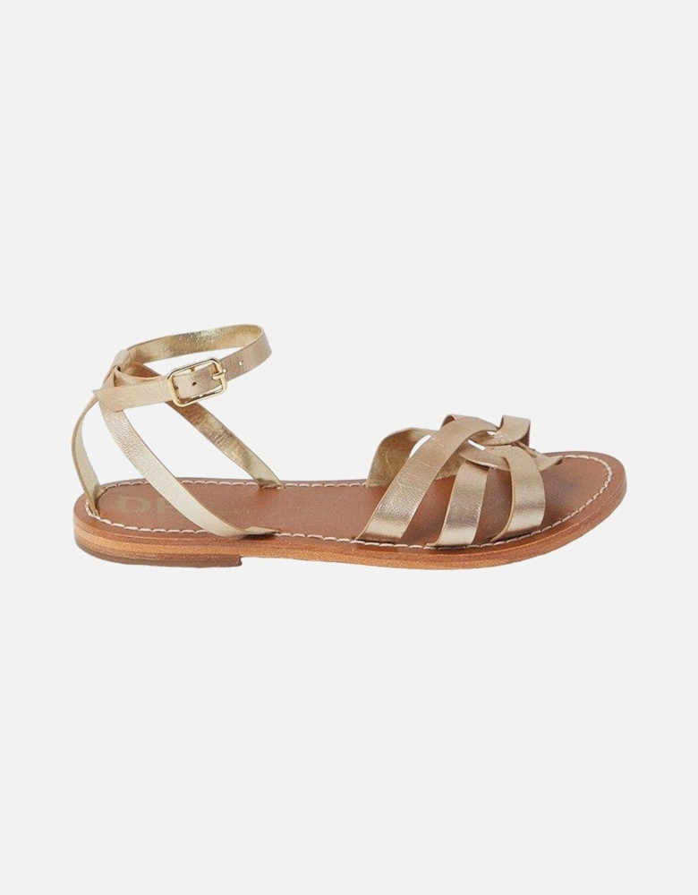 Womens/Ladies Jaleesa Leather Woven Wide Sandals