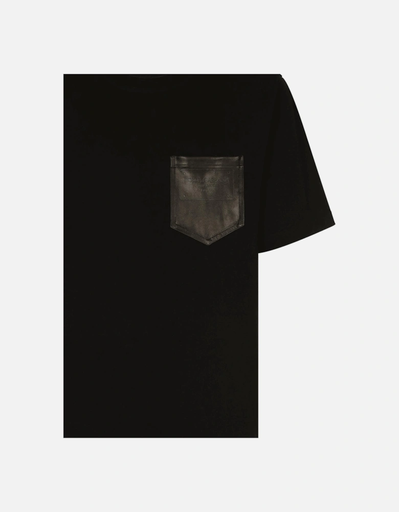 Leather Pocket T-Shirt Black