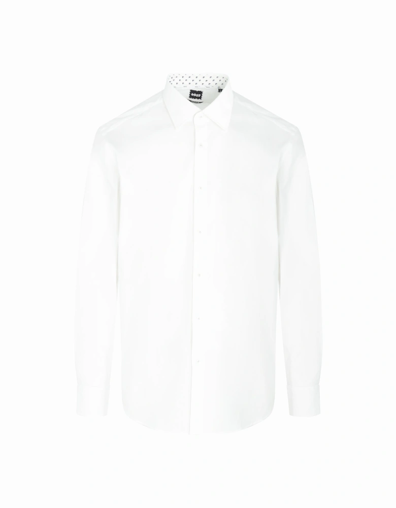 H Joe Kent Stretch Cotton Shirt White