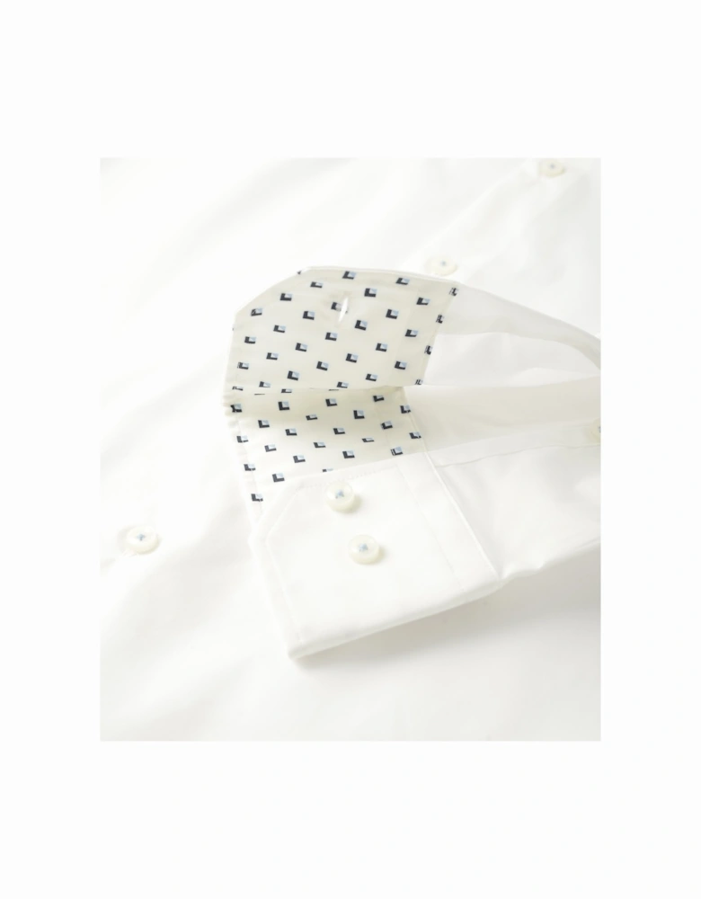 H Joe Kent Stretch Cotton Shirt White