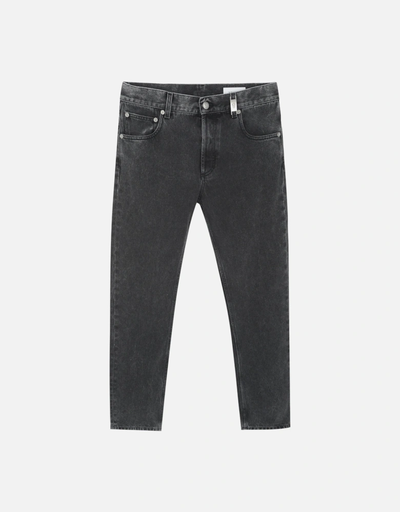 Stone Wash 5 Pocket Jeans Grey