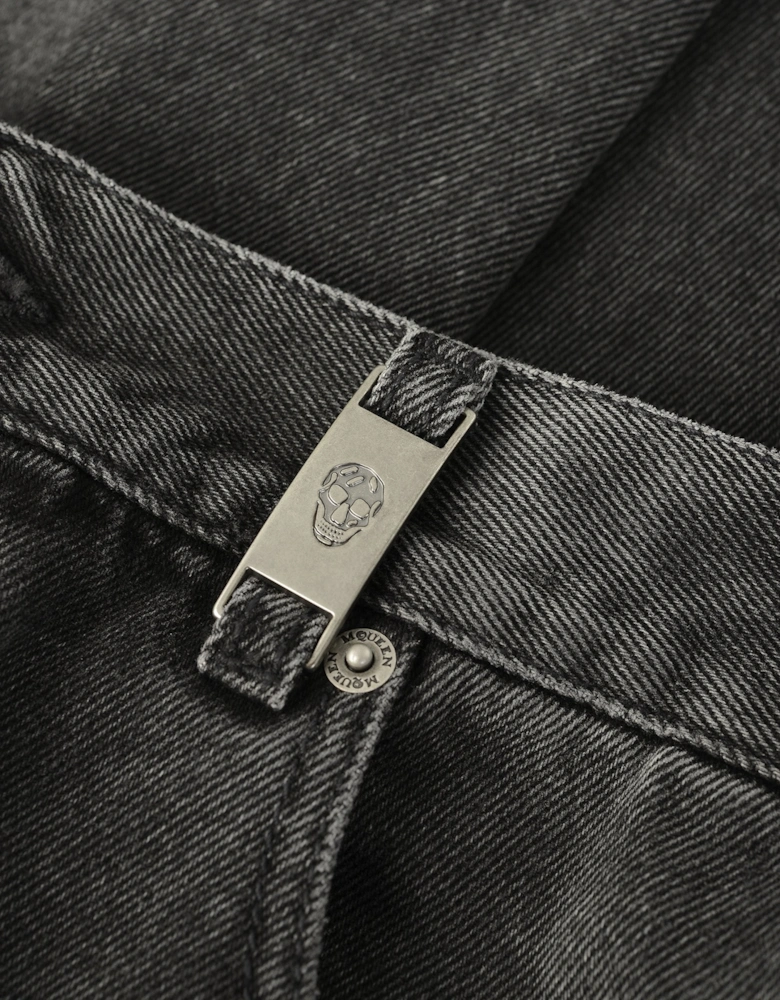 Stone Wash 5 Pocket Jeans Grey