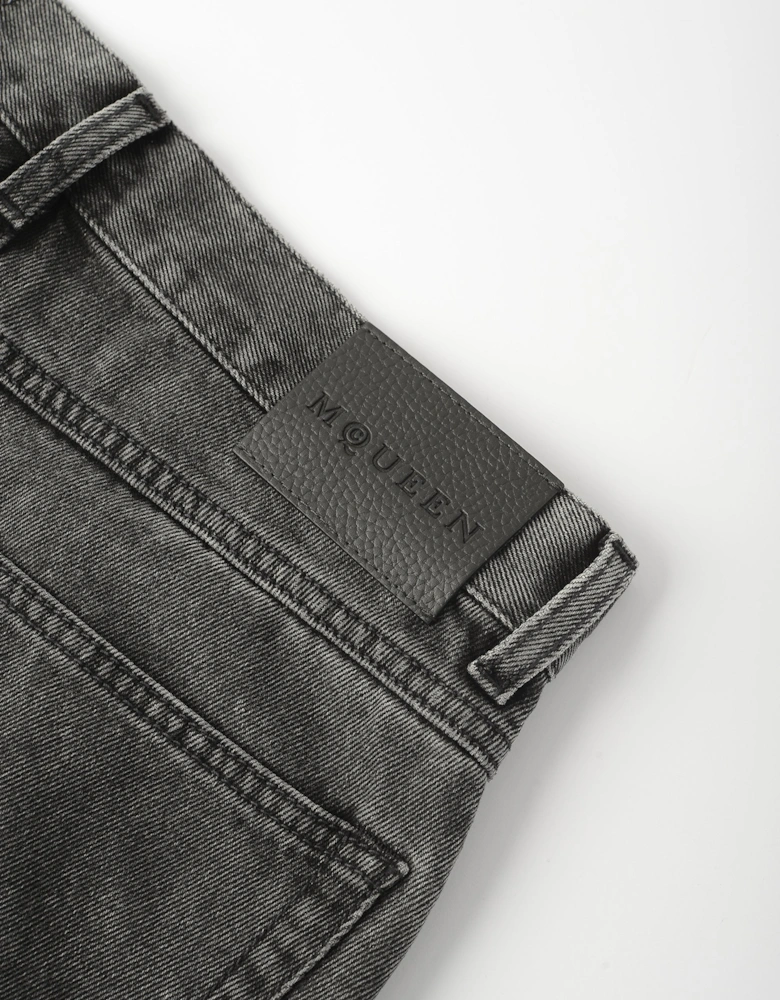 Stone Wash 5 Pocket Jeans Grey