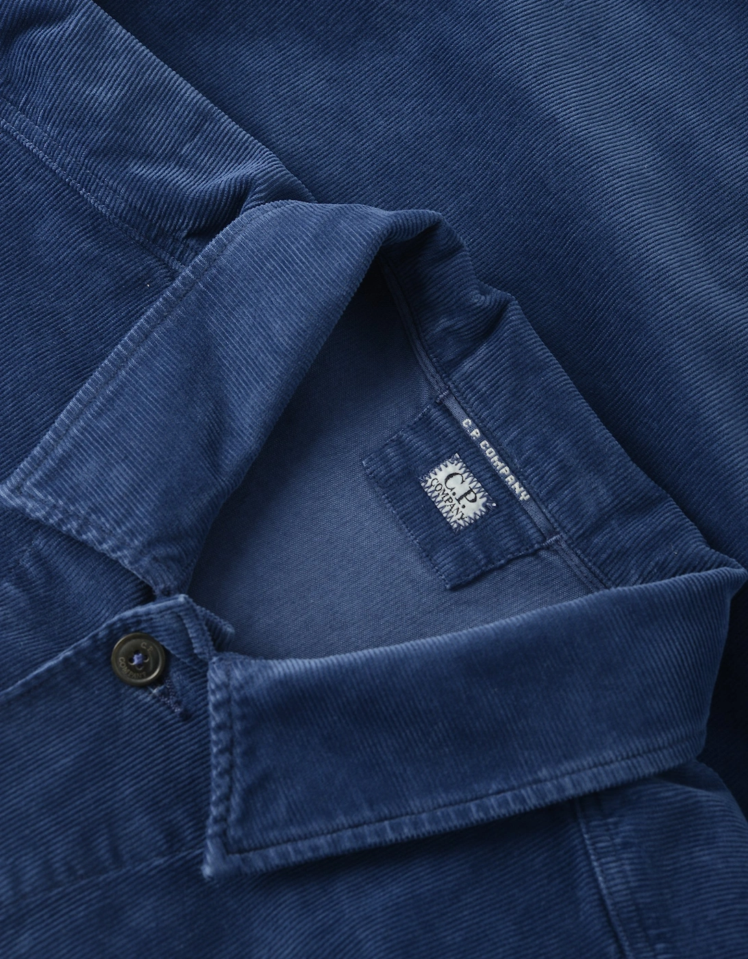 Corduroy Buttoned Utility Overshirt Blue