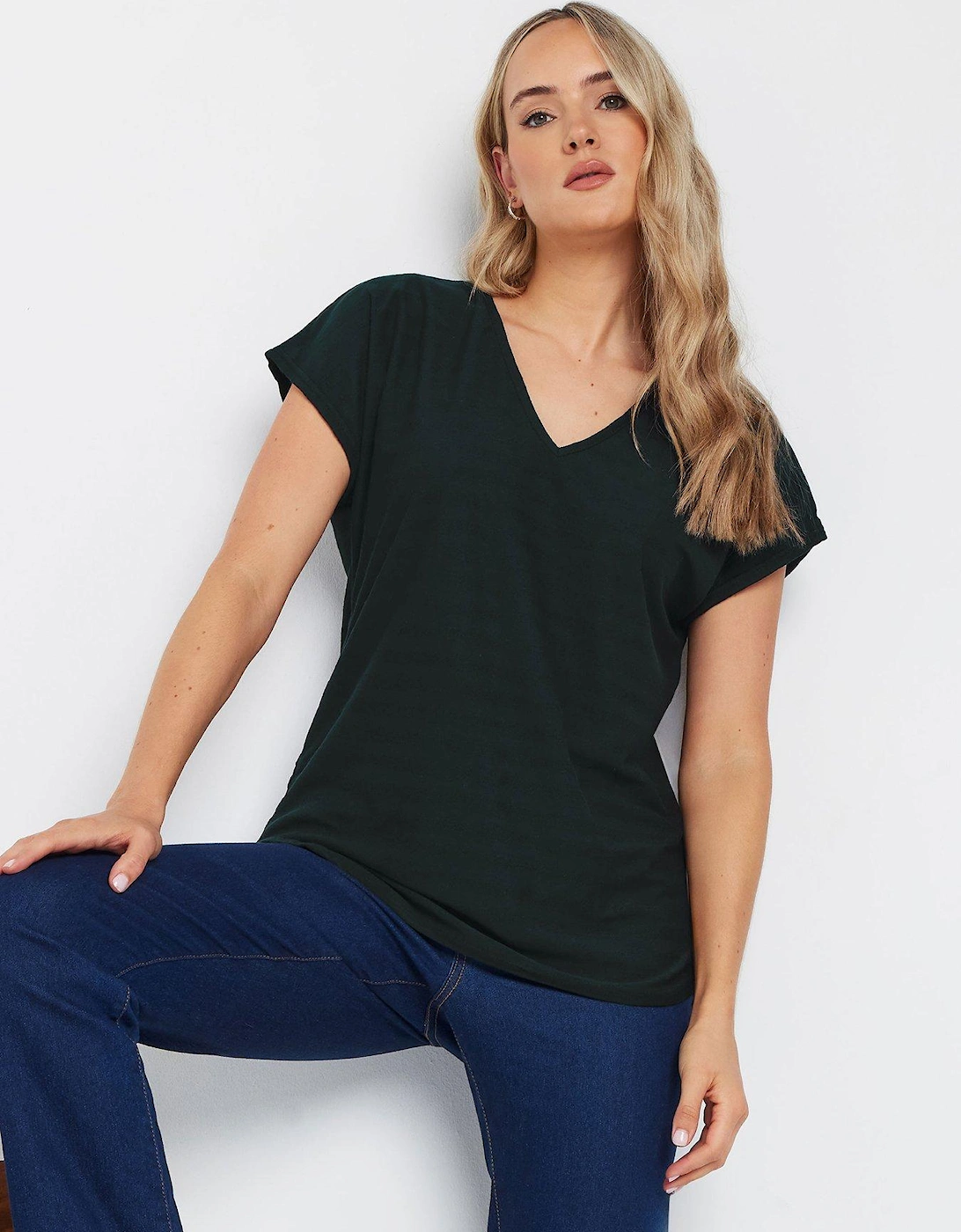 Tall Shadow Stripe V Neck Top, 2 of 1