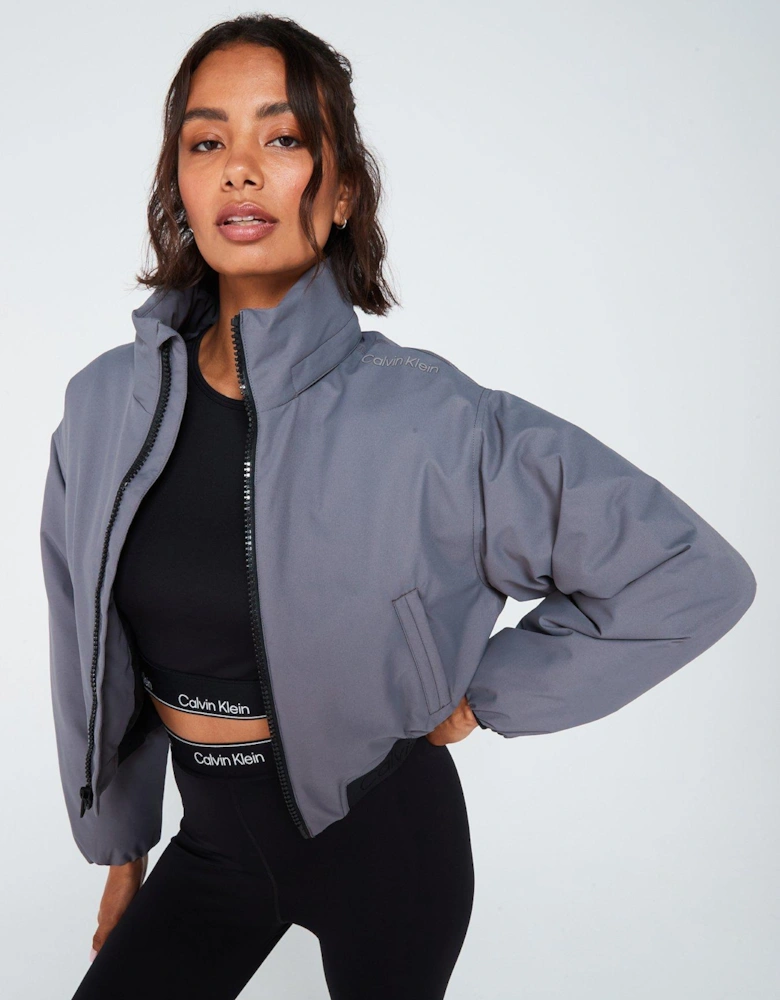 Padded Cropped Jacket - Grey