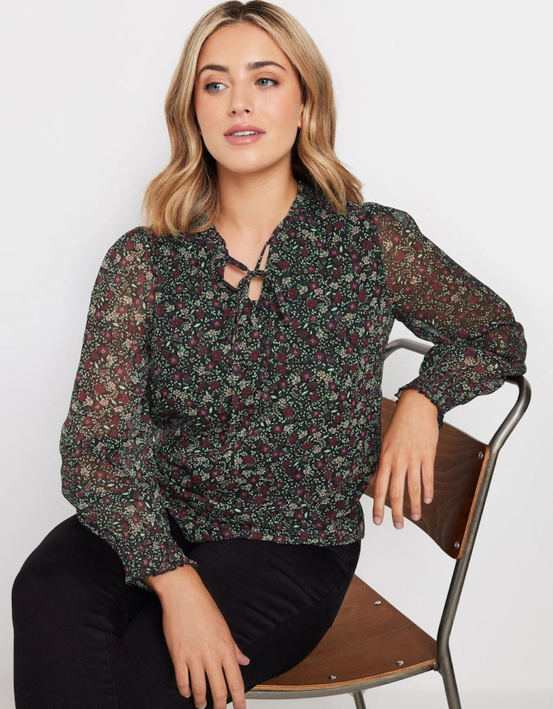 Floral Print Long Sleeve Blouse